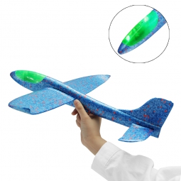 Самолет-планер с диодами из пенопласта метательный (большой) синий