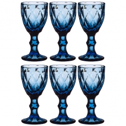 Набор бокалов для вина из 6шт. серия "Muza color" 300мл. 17 см синие