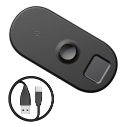 Беспроводное зарядное устройство Baseus Smart 3-in-1 Wireless Charger iPhone/Apple Watch/Airpods (WX3IN1-C01)