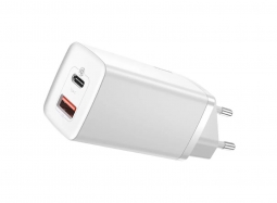 Сетевое зарядное устройство Baseus GaN2 Lite Quick Charger C+U 65W EU White (CCGAN2L-B02)
