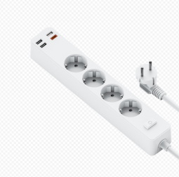 Сетевой удлинитель WiWU Power Strip Socket with 4 x AC + 3 x USB + 20W Type-C PD White