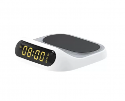 Цифровые часы с беспроводной зарядкой Recci RCW-22 Clock Wireless Charging - Белый