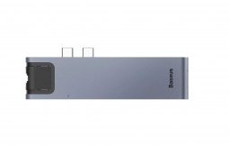 USB-концентратор Baseus thunderbolt C+Pro Seven-in-one smart HUB docking station Grey (CAHUB-L0G)
