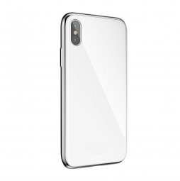 Двухкомпонентный металлический чехол бампер для Iphone X White (Белый)