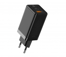 Сетевое зарядное устройство Baseus GaN3 Pro Fast Charger 2C+U 65W EU Black(Cable Type-C to Type-C 100W(20V/5A) 1m (CCGP050101)
