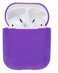 Cиликоновый чехол кейс для airpods (фиолетовый)